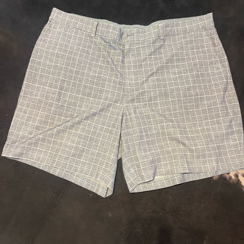 Nike Golf‎ DRI-FIT Men's Plaid Shorts 42 Gray Plaid
